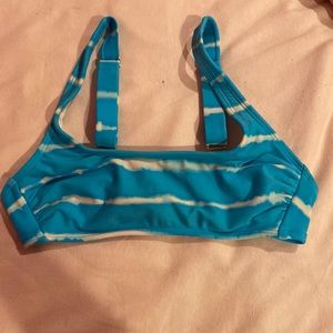 Blue and white tie dye top